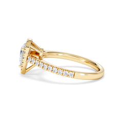 Diana Diamond Pear Halo Engagement Ring in 18K Gold 1ct G/VS