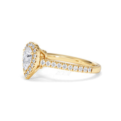 Diana Diamond Pear Halo Engagement Ring in 18K Gold 1ct G/VS