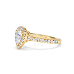Diana Diamond Pear Halo Engagement Ring in 18K Gold 1ct G/VS