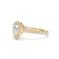Diana Diamond Pear Halo Engagement Ring in 18K Gold 1ct G/VS