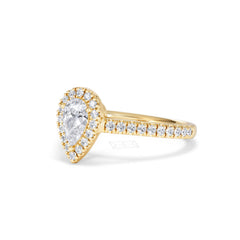Diana Diamond Pear Halo Engagement Ring in 18K Gold 1ct G/VS