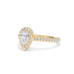 Diana Diamond Pear Halo Engagement Ring in 18K Gold 1ct G/VS