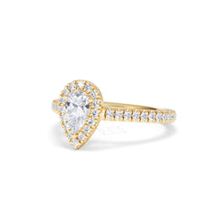 Diana Diamond Pear Halo Engagement Ring in 18K Gold 1ct G/VS