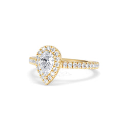 Diana Diamond Pear Halo Engagement Ring in 18K Gold 1ct G/VS