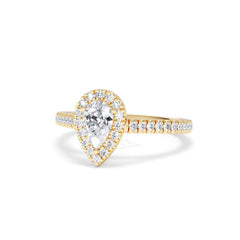Diana Diamond Pear Halo Engagement Ring in 18K Gold 1ct G/VS