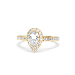 Diana Diamond Pear Halo Engagement Ring in 18K Gold 1ct G/VS