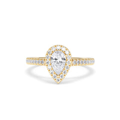 Diana Diamond Pear Halo Engagement Ring in 18K Gold 1ct G/VS