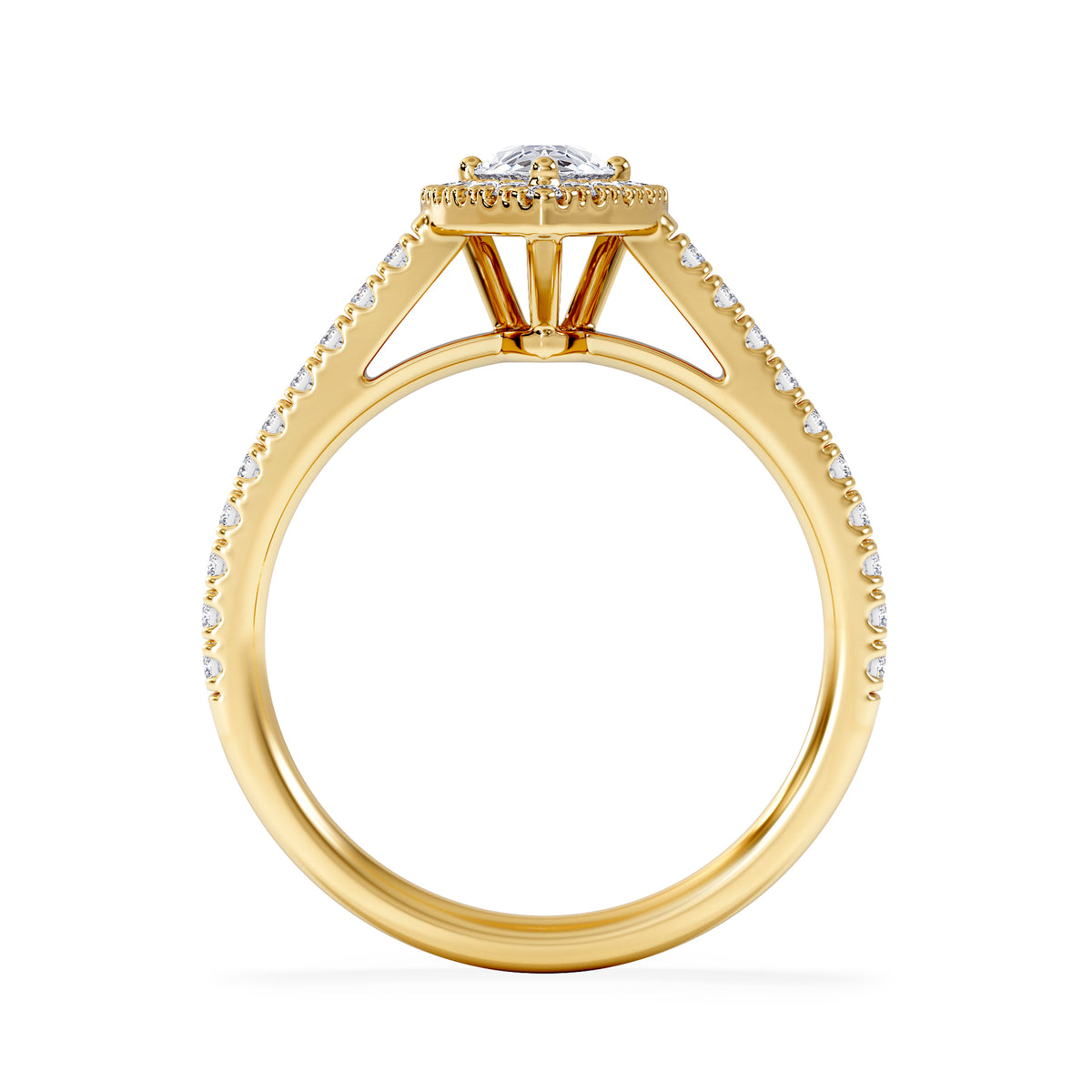 Diana Diamond Pear Halo Engagement Ring in 18K Gold 1ct G/VS