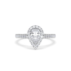 Diana GIA Diamond Pear Halo Engagement Ring Platinum 1.35ct G/VS