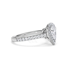 Diana GIA Diamond Pear Halo Engagement Ring Platinum 1.35ct G/VS