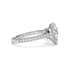 Diana GIA Diamond Pear Halo Engagement Ring Platinum 1.35ct G/VS