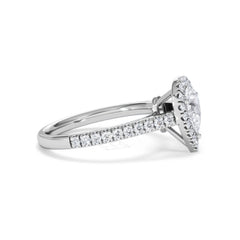 Diana GIA Diamond Pear Halo Engagement Ring Platinum 1.35ct G/VS