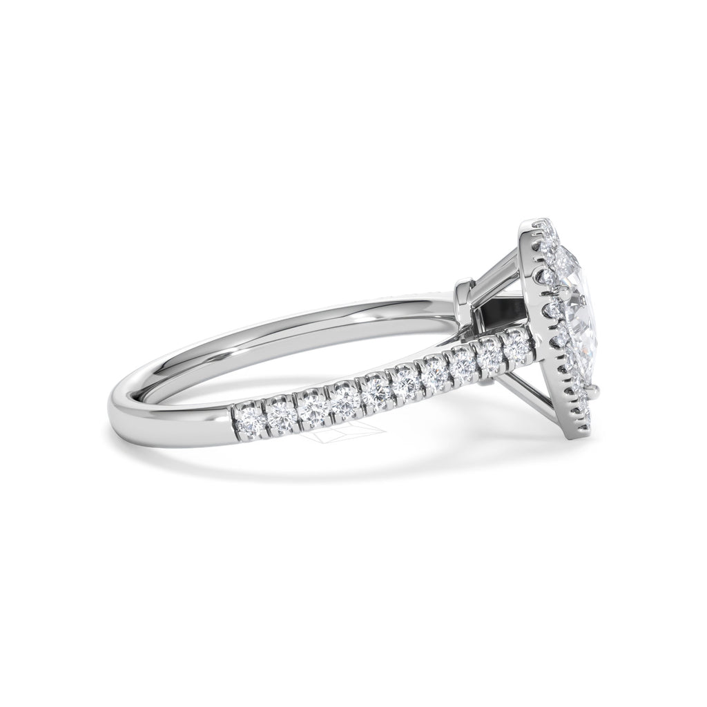 Diana GIA Diamond Pear Halo Engagement Ring Platinum 1.35ct G/VS