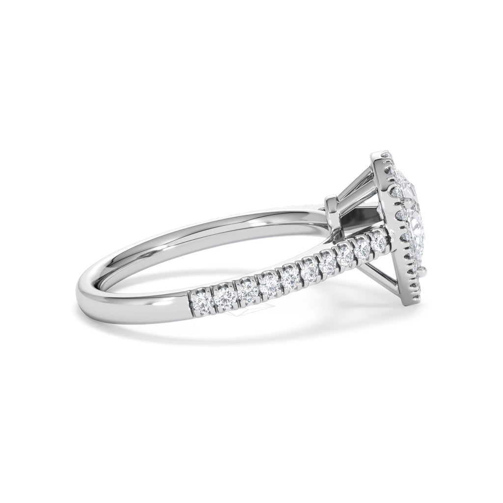 Diana GIA Diamond Pear Halo Engagement Ring Platinum 1.35ct G/VS