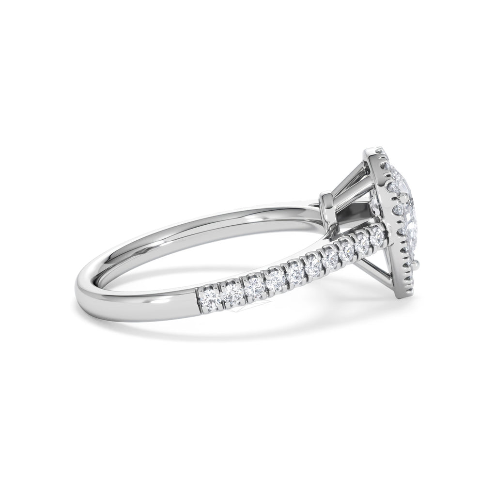 Diana GIA Diamond Pear Halo Engagement Ring Platinum 1.35ct G/VS