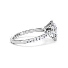 Diana GIA Diamond Pear Halo Engagement Ring Platinum 1.35ct G/VS