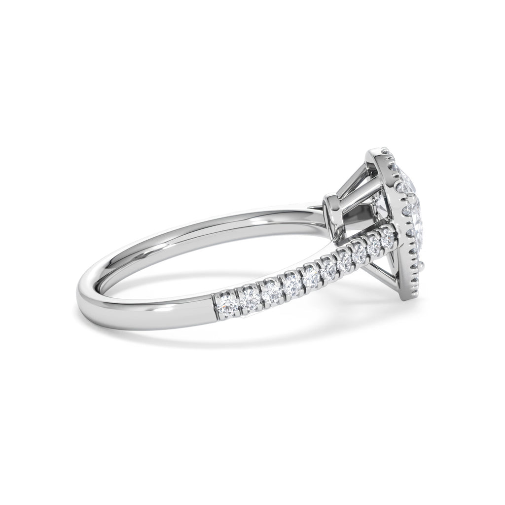 Diana GIA Diamond Pear Halo Engagement Ring Platinum 1.35ct G/VS