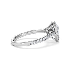 Diana GIA Diamond Pear Halo Engagement Ring Platinum 1.35ct G/VS