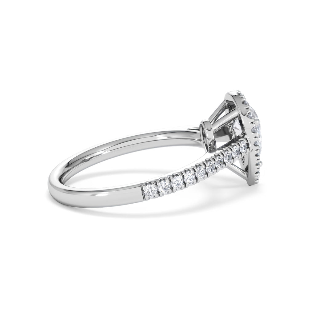 Diana GIA Diamond Pear Halo Engagement Ring Platinum 1.35ct G/VS