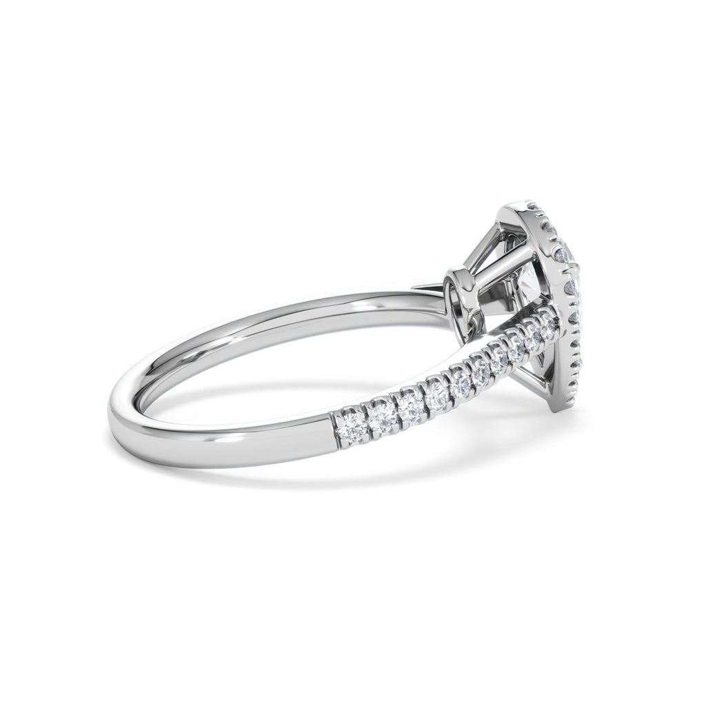 Diana GIA Diamond Pear Halo Engagement Ring Platinum 1.35ct G/VS