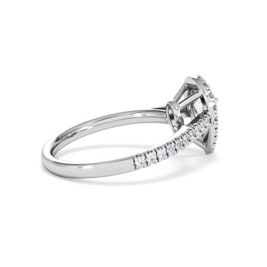 Diana GIA Diamond Pear Halo Engagement Ring Platinum 1.35ct G/VS