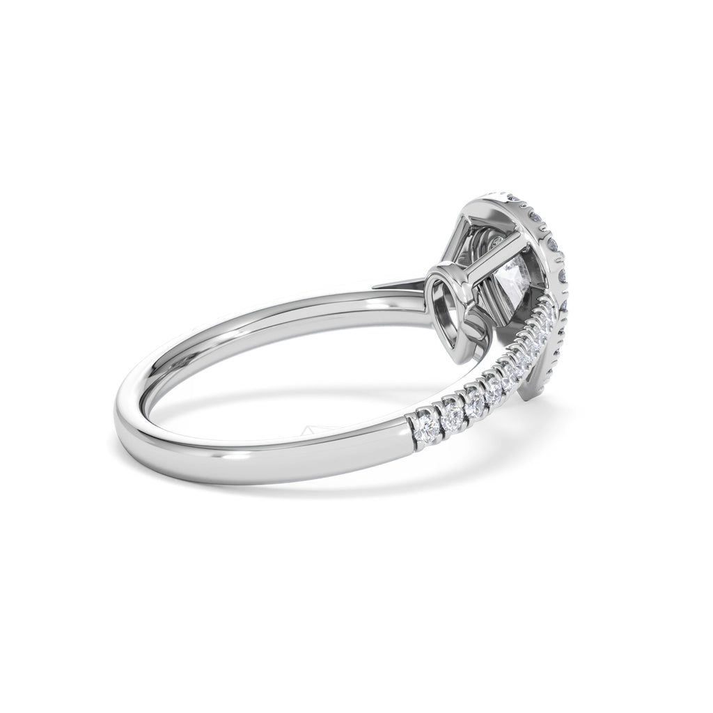Diana GIA Diamond Pear Halo Engagement Ring Platinum 1.35ct G/VS