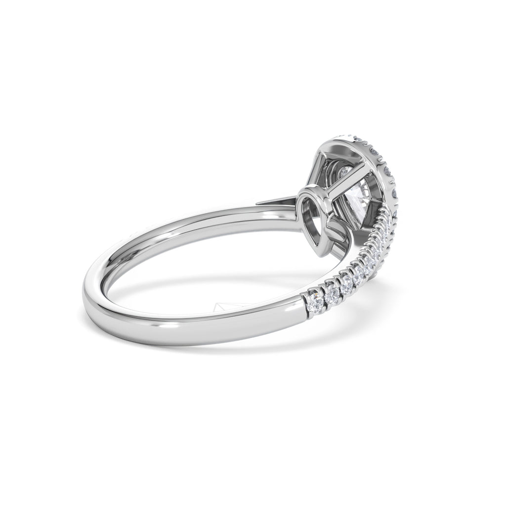 Diana GIA Diamond Pear Halo Engagement Ring Platinum 1.35ct G/VS
