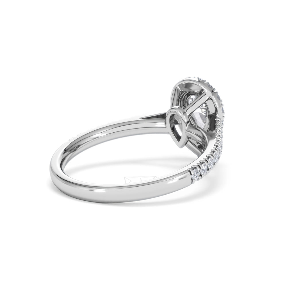 Diana GIA Diamond Pear Halo Engagement Ring Platinum 1.35ct G/VS