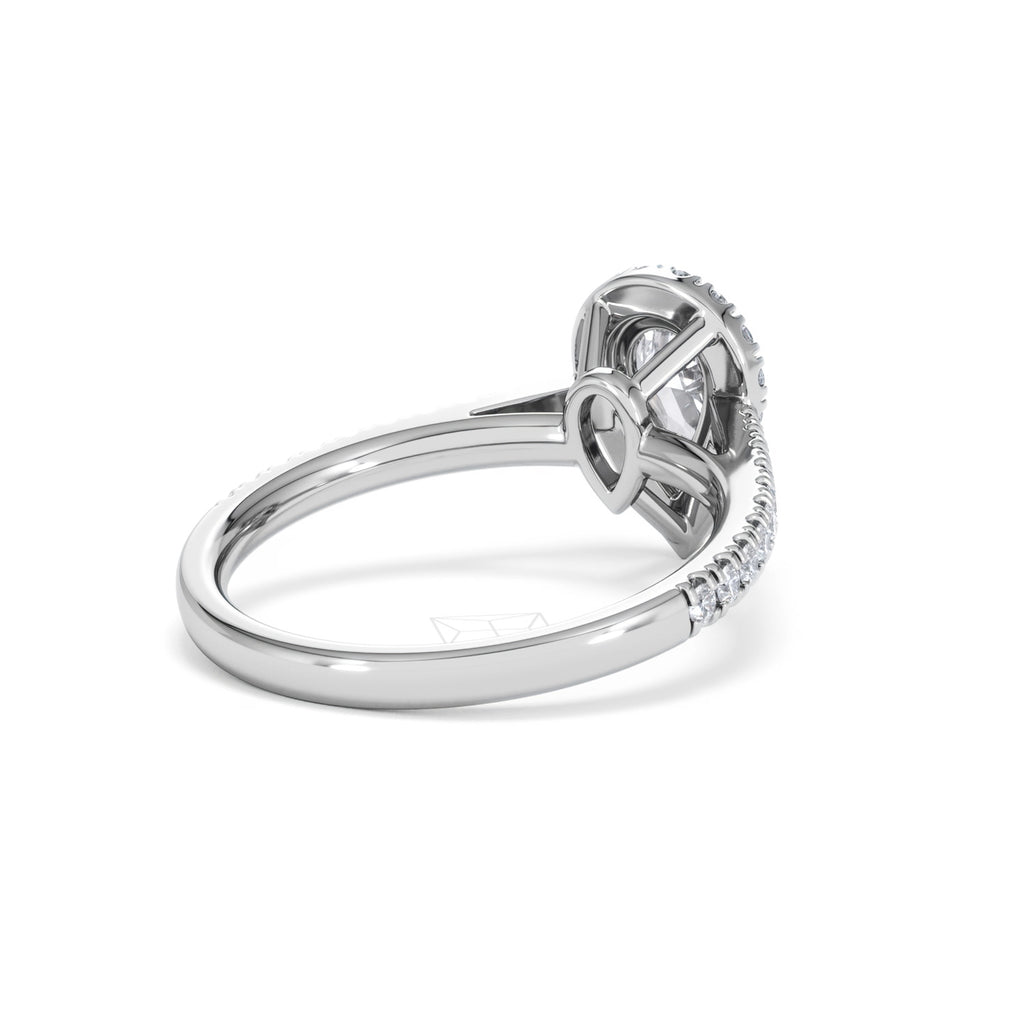 Diana GIA Diamond Pear Halo Engagement Ring Platinum 1.35ct G/VS