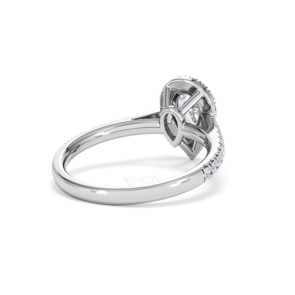 Diana GIA Diamond Pear Halo Engagement Ring Platinum 1.35ct G/VS