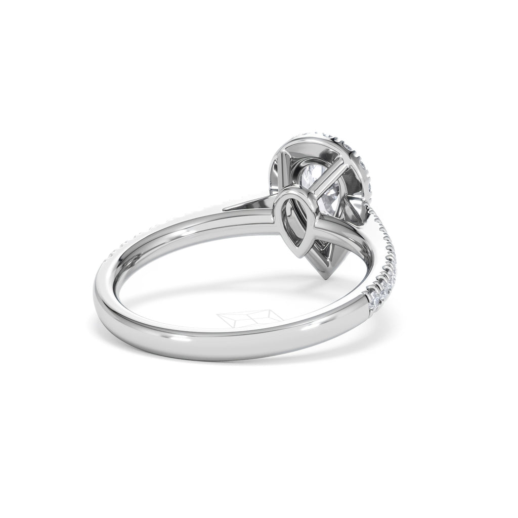 Diana GIA Diamond Pear Halo Engagement Ring Platinum 1.35ct G/VS