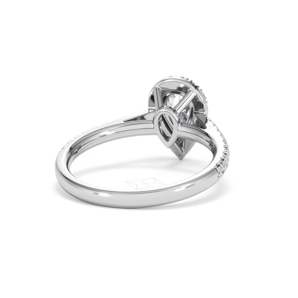 Diana GIA Diamond Pear Halo Engagement Ring Platinum 1.35ct G/VS