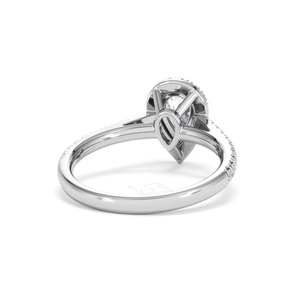 Diana GIA Diamond Pear Halo Engagement Ring Platinum 1.35ct G/VS
