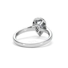 Diana GIA Diamond Pear Halo Engagement Ring Platinum 1.35ct G/VS