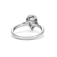 Diana GIA Diamond Pear Halo Engagement Ring Platinum 1.35ct G/VS