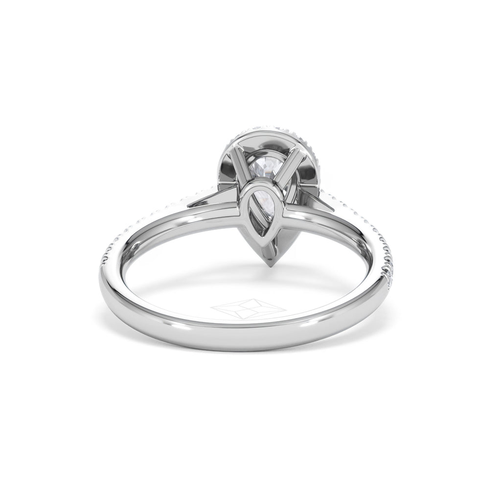 Diana GIA Diamond Pear Halo Engagement Ring Platinum 1.35ct G/VS