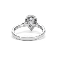 Diana GIA Diamond Pear Halo Engagement Ring Platinum 1.35ct G/VS
