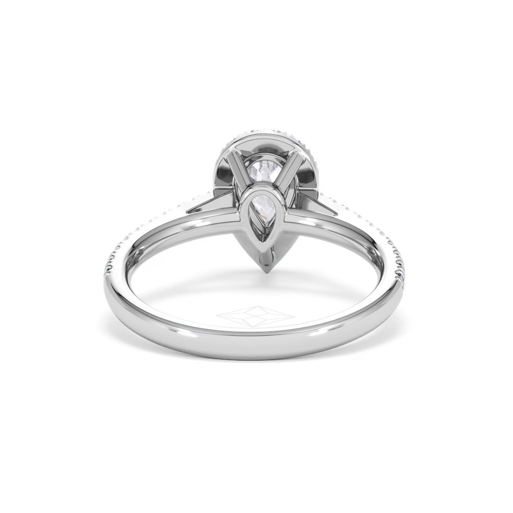 Diana GIA Diamond Pear Halo Engagement Ring Platinum 1.35ct G/VS
