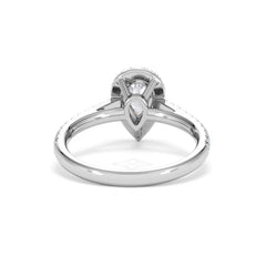 Diana GIA Diamond Pear Halo Engagement Ring Platinum 1.35ct G/VS