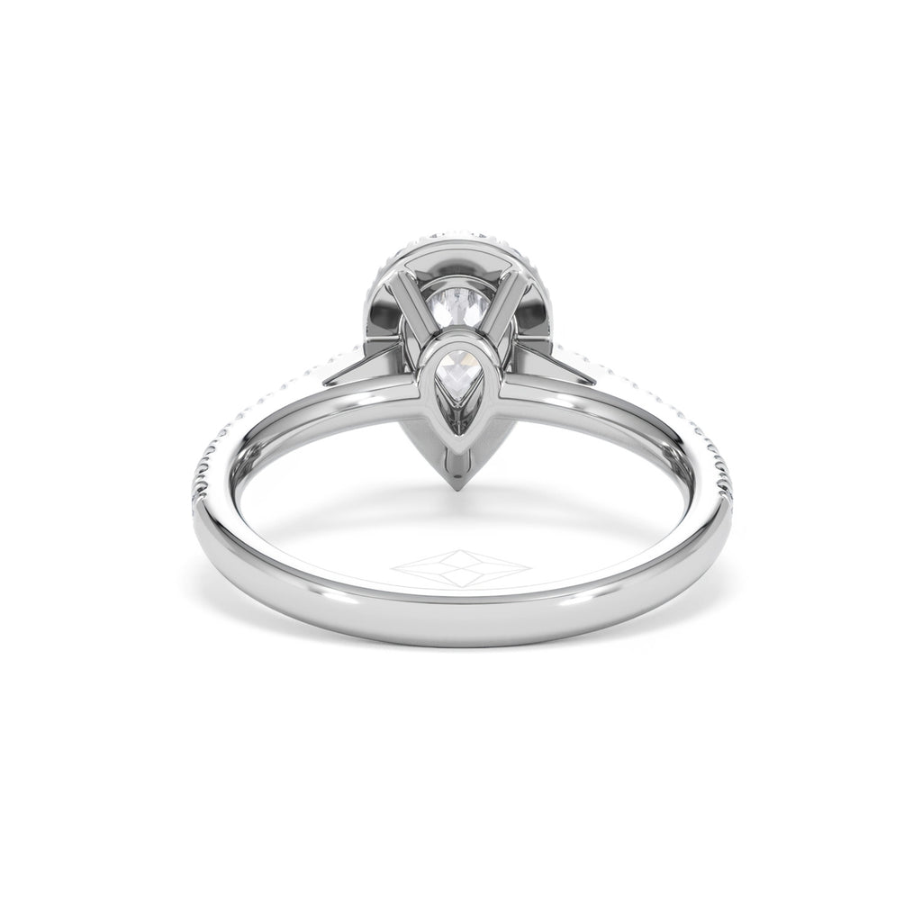 Diana GIA Diamond Pear Halo Engagement Ring Platinum 1.35ct G/VS