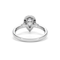 Diana GIA Diamond Pear Halo Engagement Ring Platinum 1.35ct G/VS