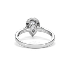 Diana GIA Diamond Pear Halo Engagement Ring Platinum 1.35ct G/VS