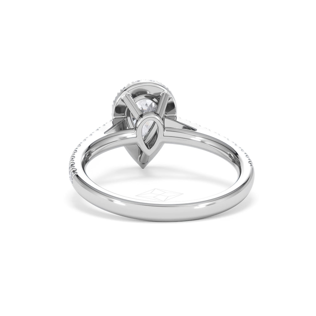 Diana GIA Diamond Pear Halo Engagement Ring Platinum 1.35ct G/VS