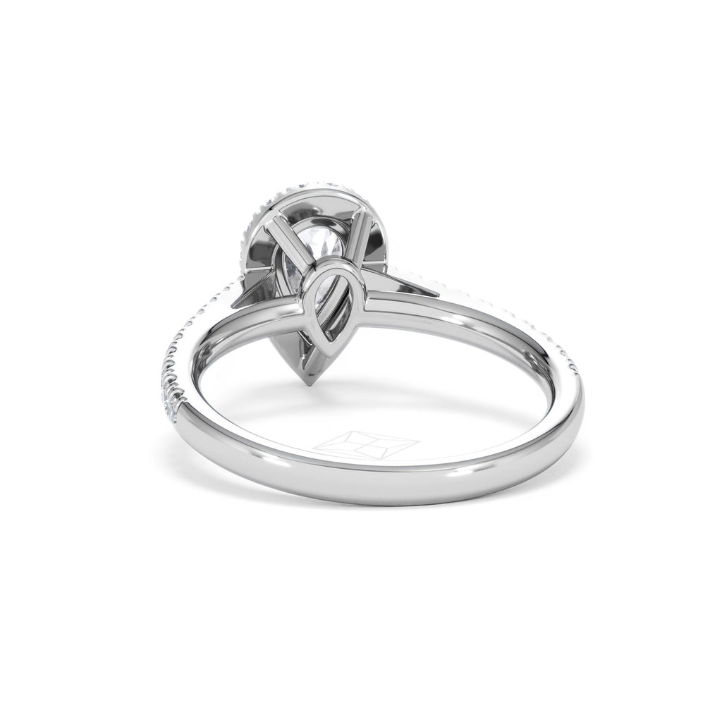 Diana GIA Diamond Pear Halo Engagement Ring Platinum 1.35ct G/VS