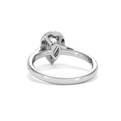 Diana GIA Diamond Pear Halo Engagement Ring Platinum 1.35ct G/VS