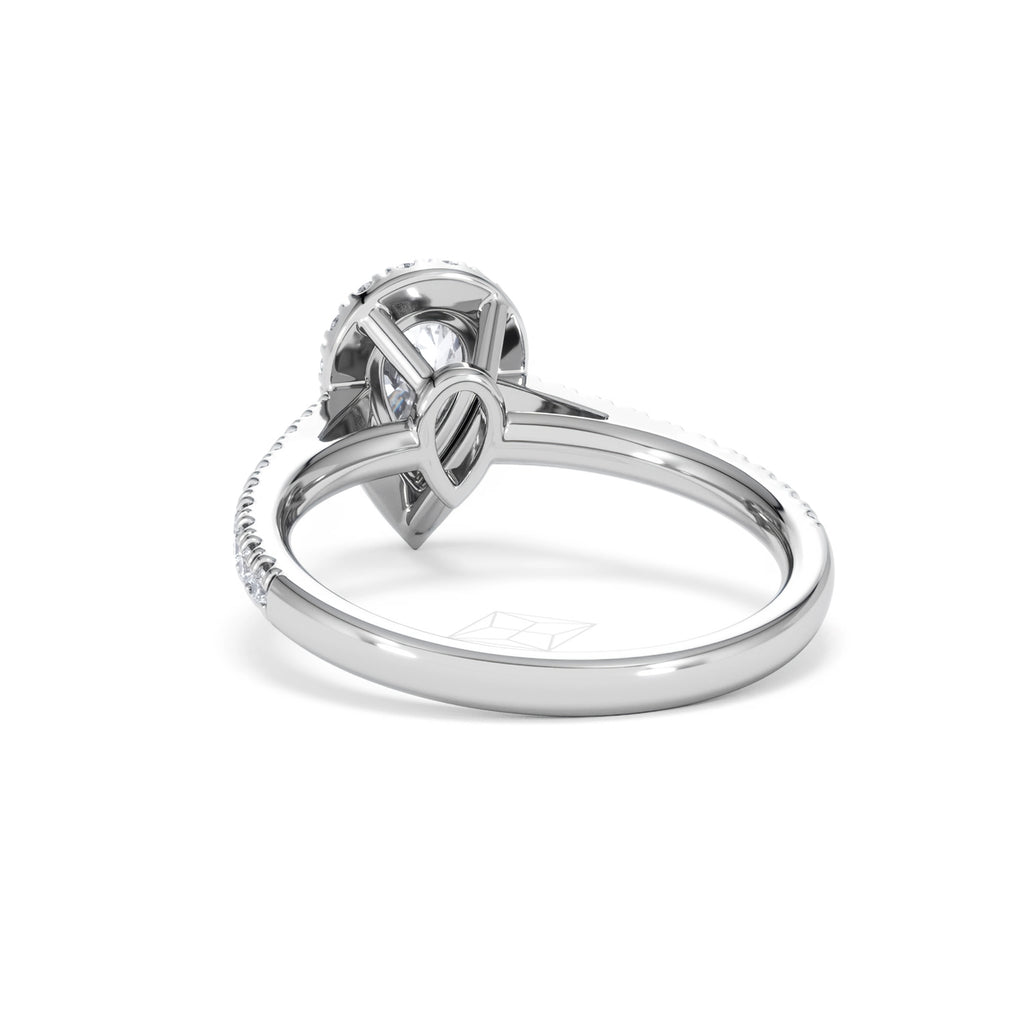 Diana GIA Diamond Pear Halo Engagement Ring Platinum 1.35ct G/VS