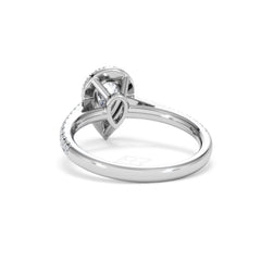 Diana GIA Diamond Pear Halo Engagement Ring Platinum 1.35ct G/VS