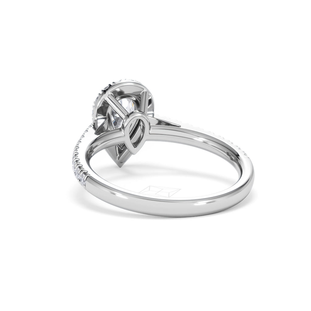 Diana GIA Diamond Pear Halo Engagement Ring Platinum 1.35ct G/VS