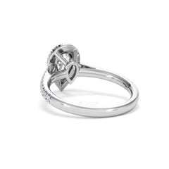 Diana GIA Diamond Pear Halo Engagement Ring Platinum 1.35ct G/VS