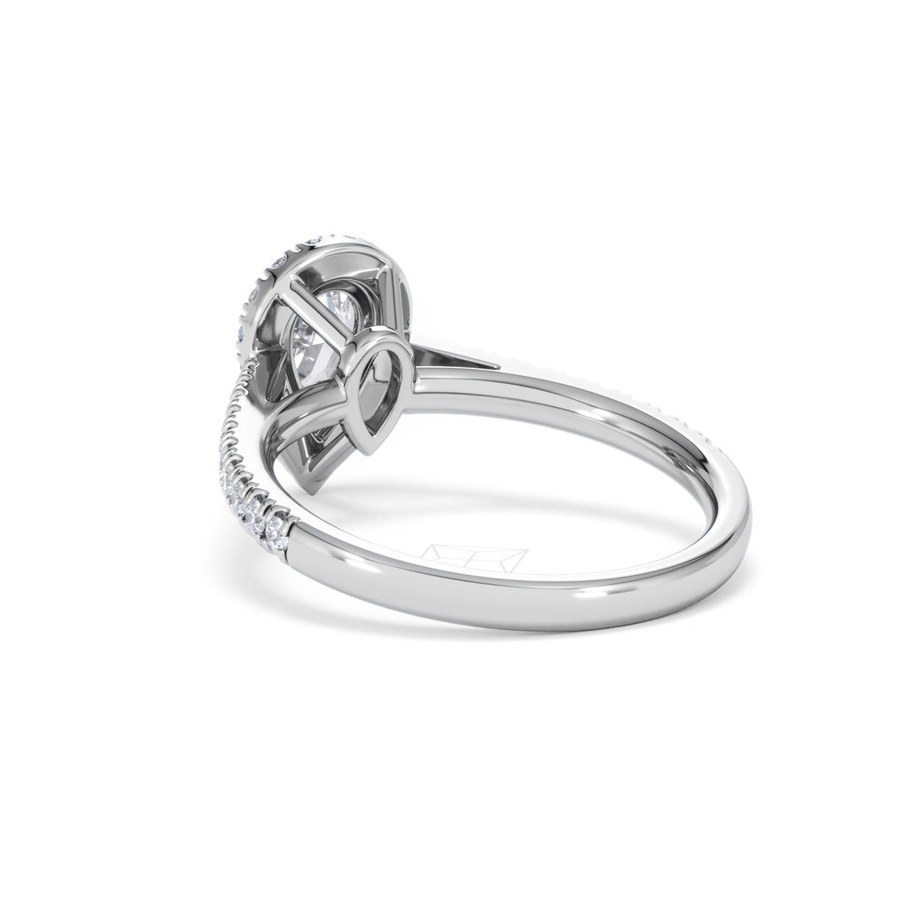 Diana GIA Diamond Pear Halo Engagement Ring Platinum 1.35ct G/VS